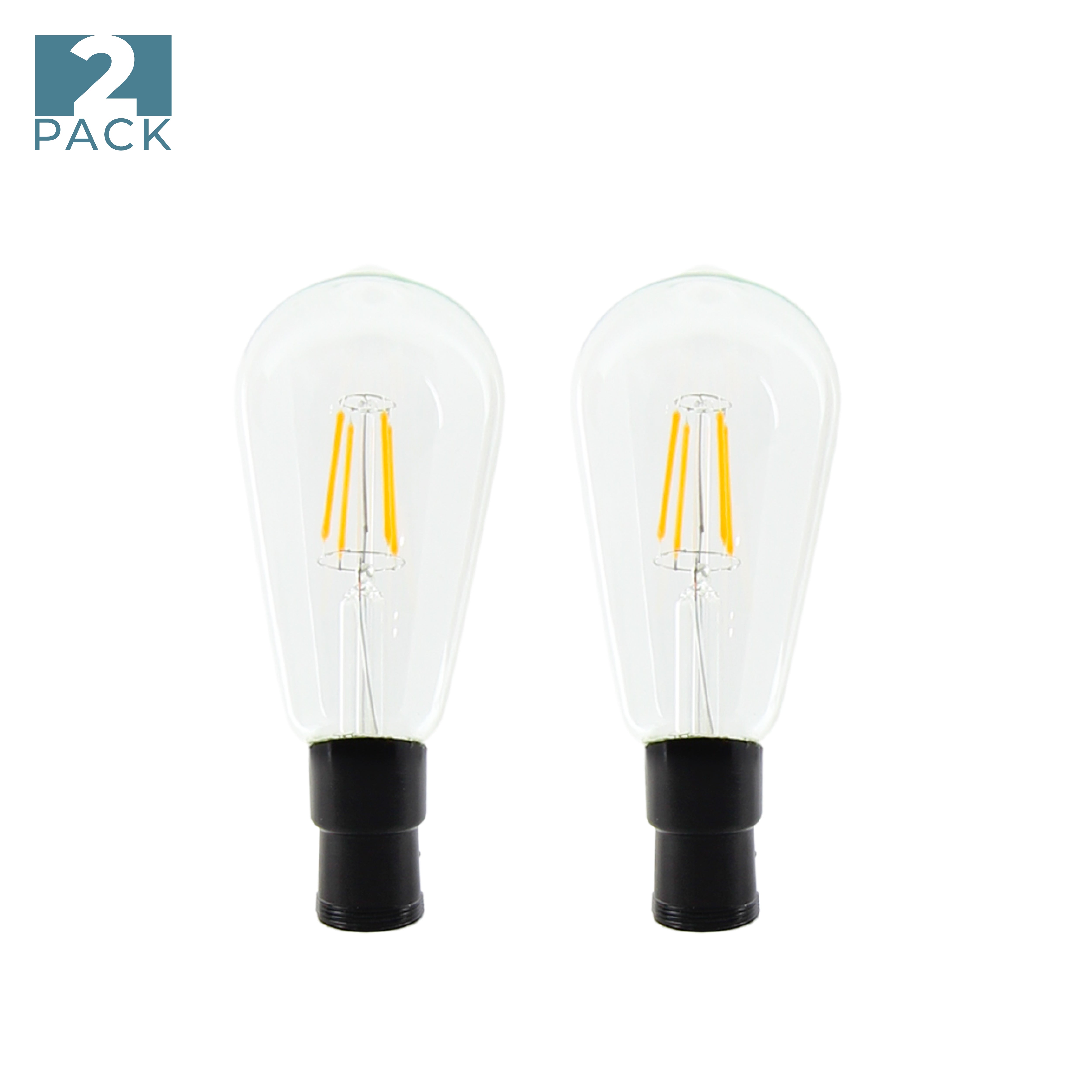 Replacement Pear Shaped Filament Bulb - Two Pack