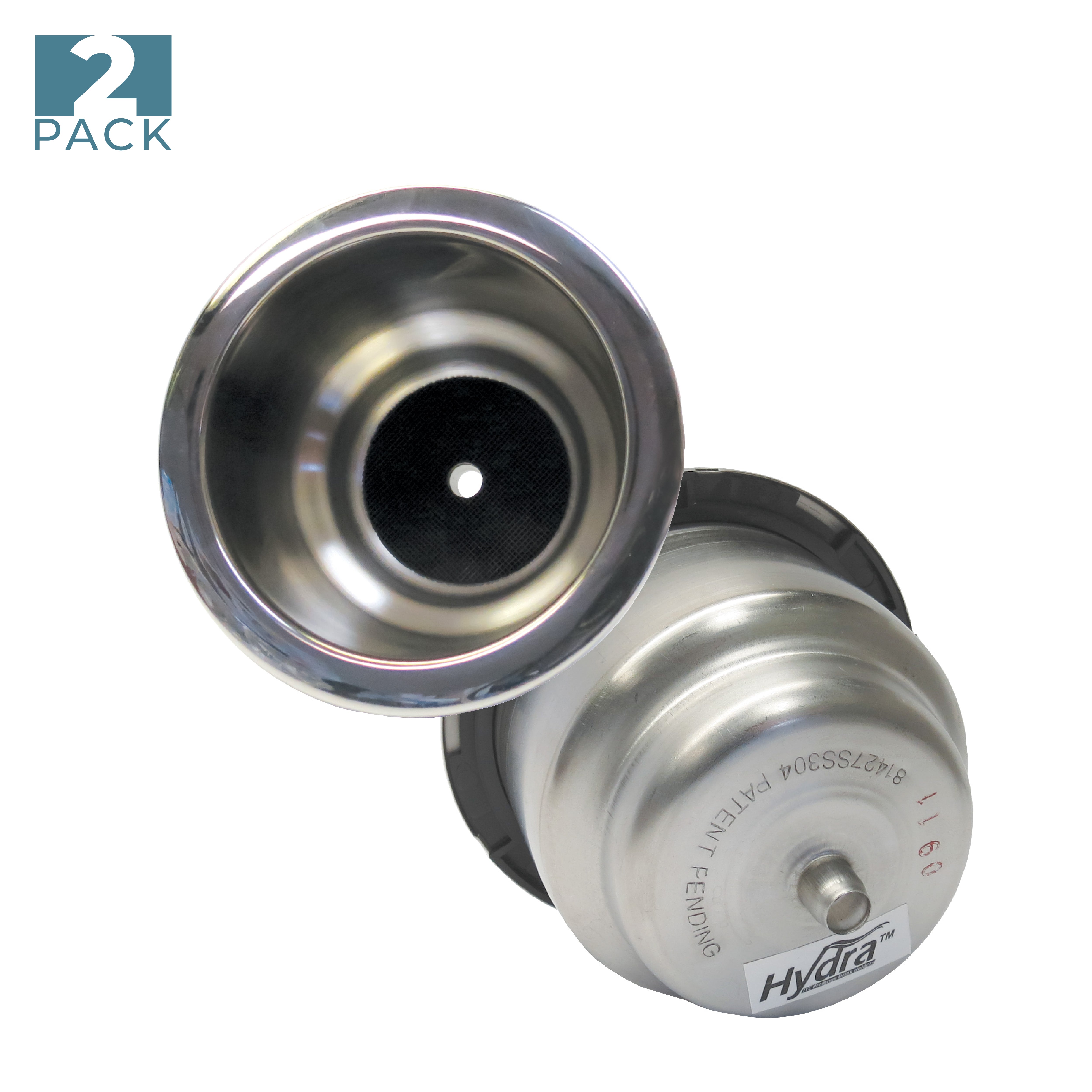 Ring Mount Stepped Stainless Steel Drink Holder - Two Pack
