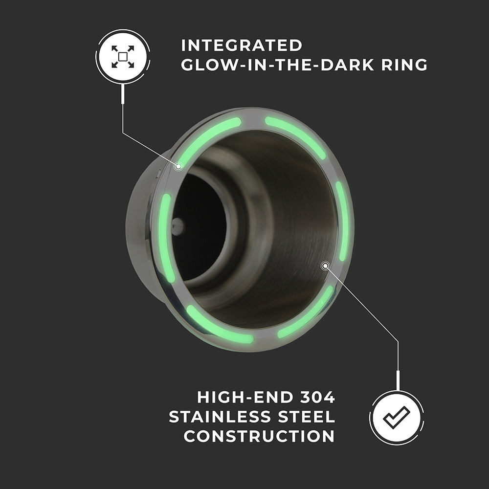 Glow in the Dark Marine & RV Cup Holders - 81428SS304-PK2-SR