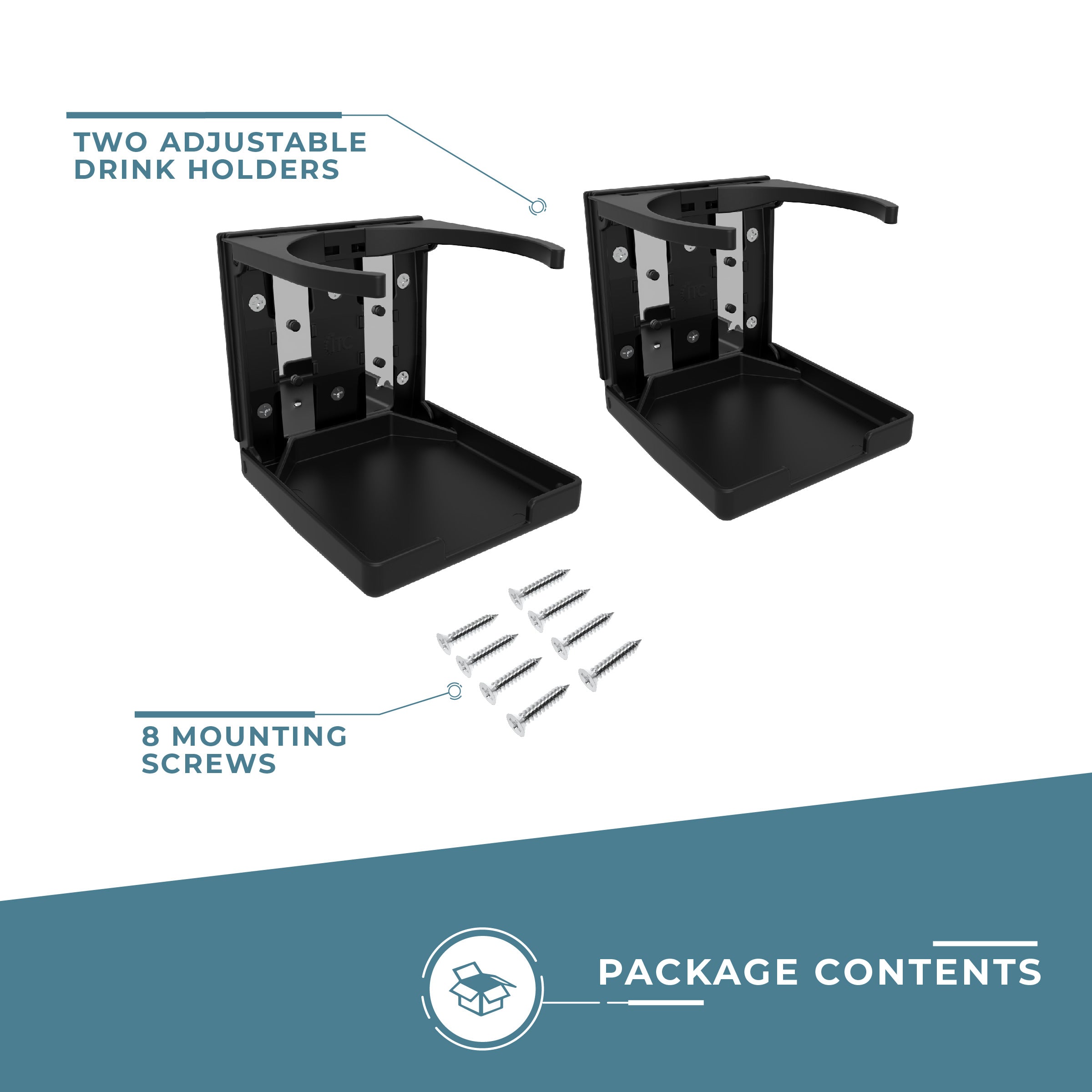 Adjustable Folding Drink Holder - Two Pack