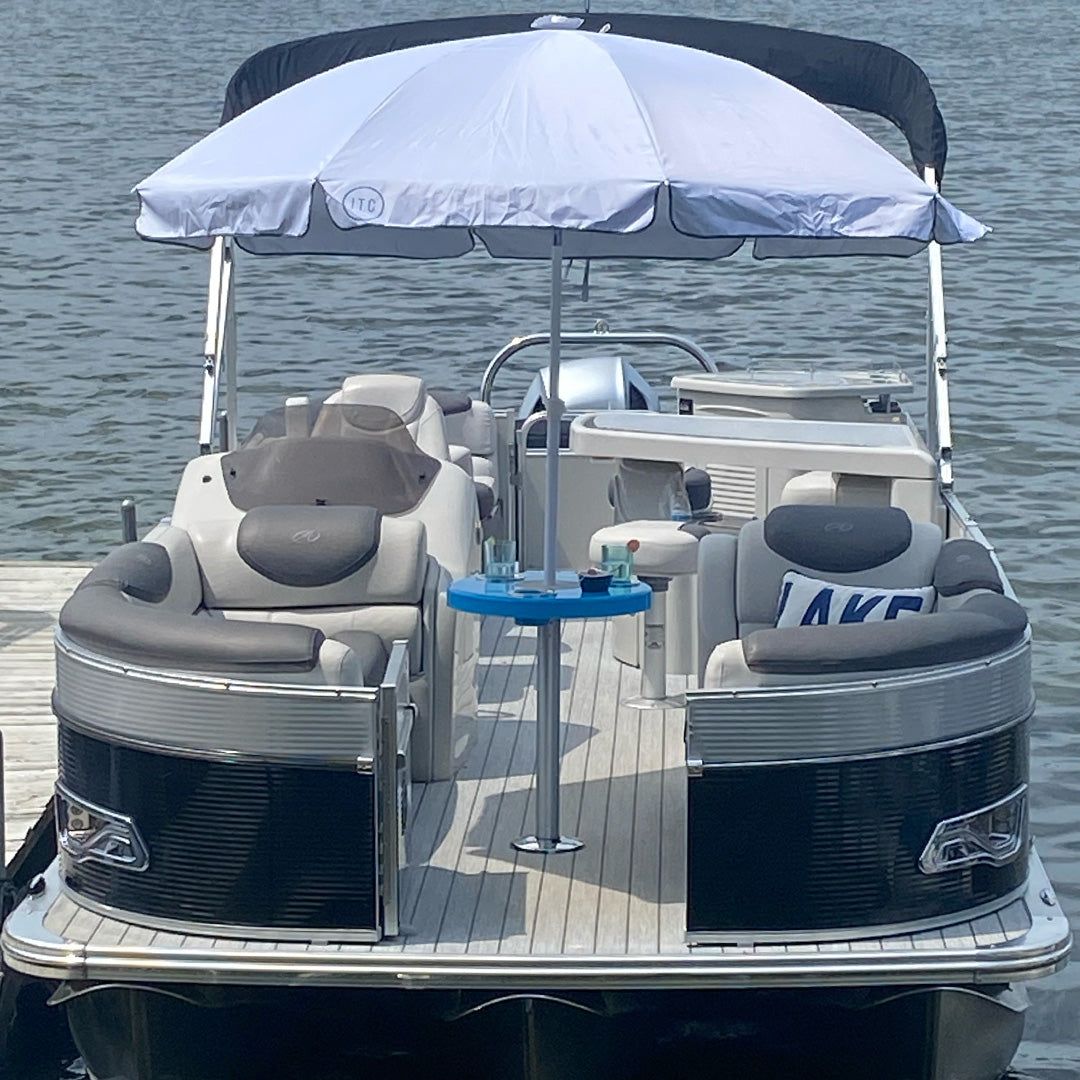 Round Boat Table System with Umbrella
