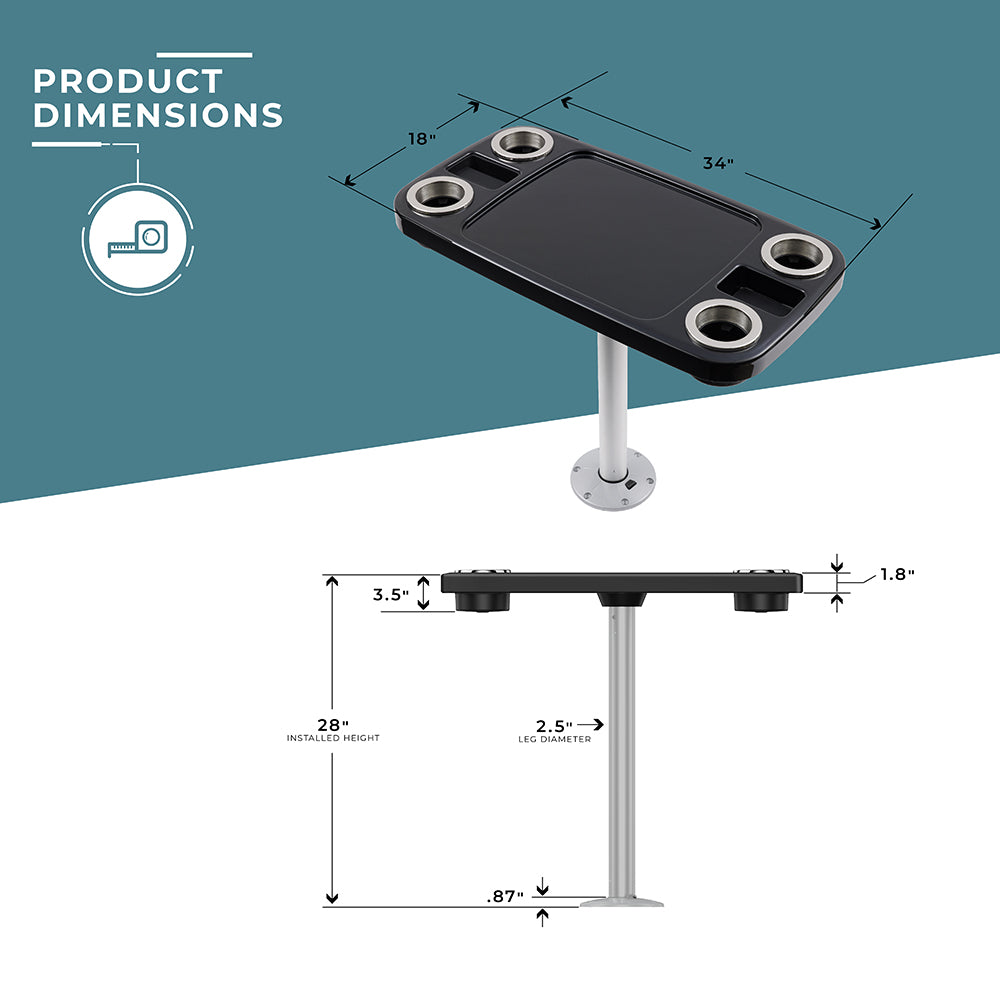Non-lit Party Boat Table Systems