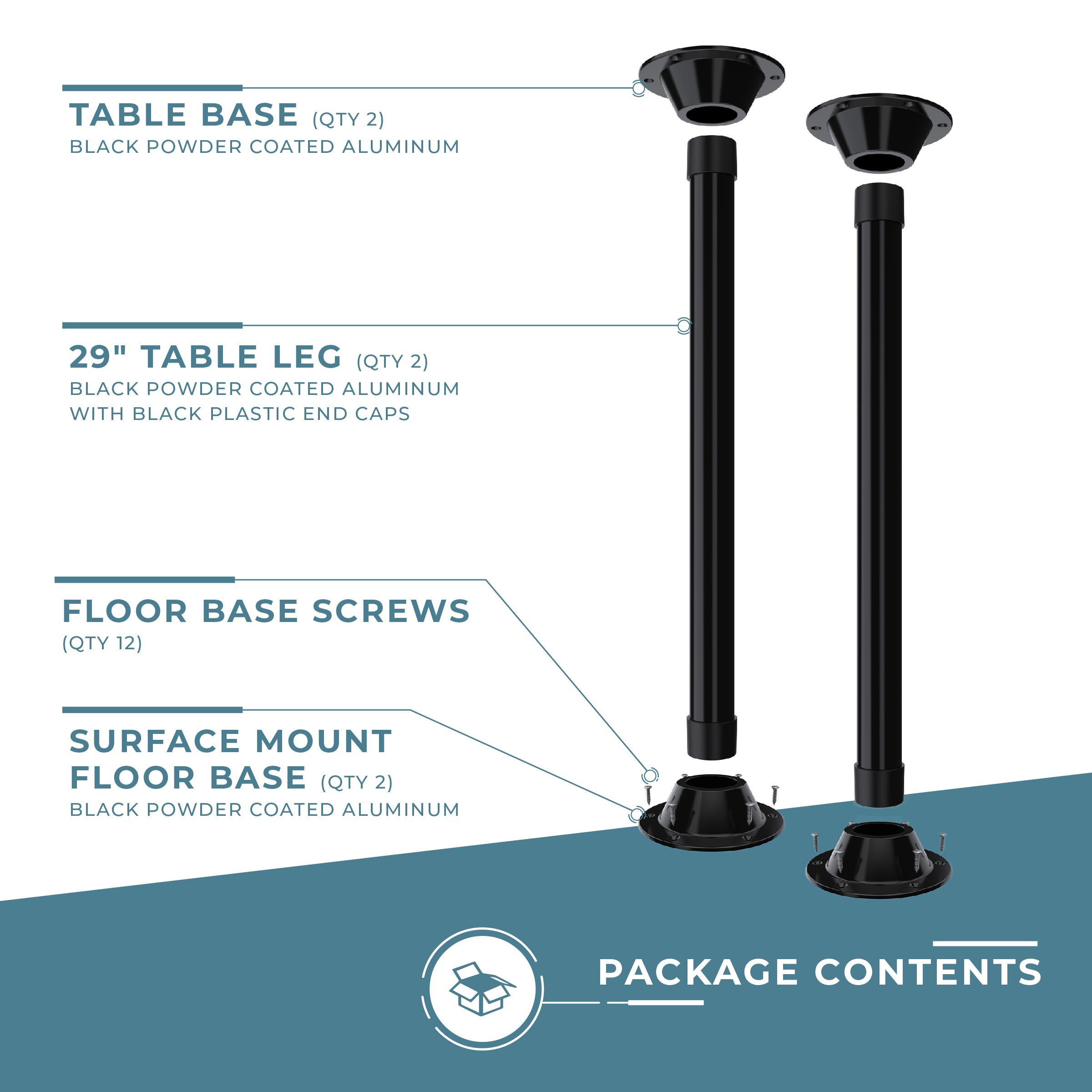 SurFit™ Table Leg Kit - Surface Mount - Two Pack - 29"