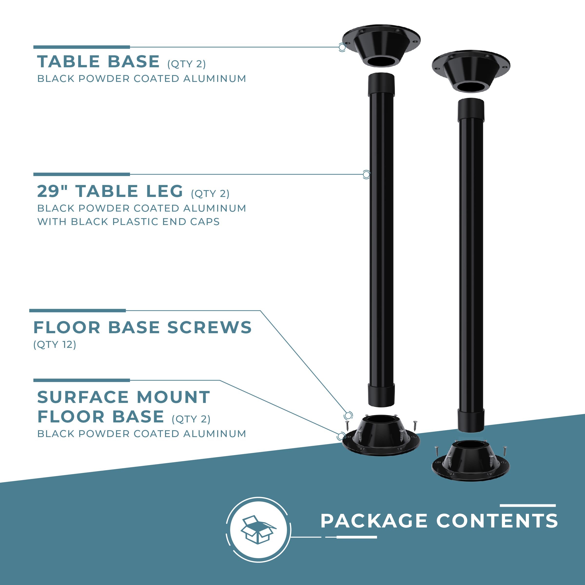 SurFit™ Table Leg Kit - Surface Mount - Two Pack