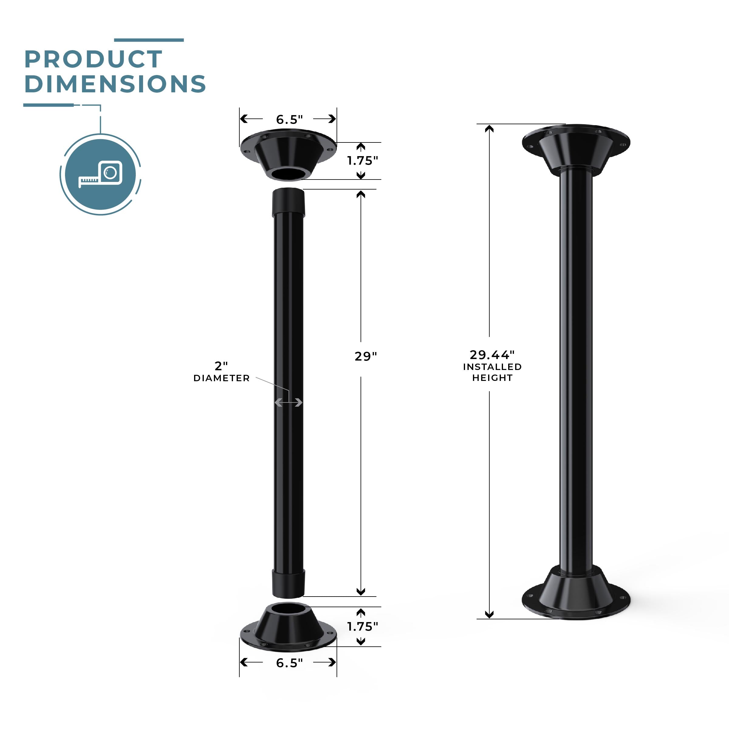 SurFit™ Table Leg Kit - Surface Mount - Two Pack