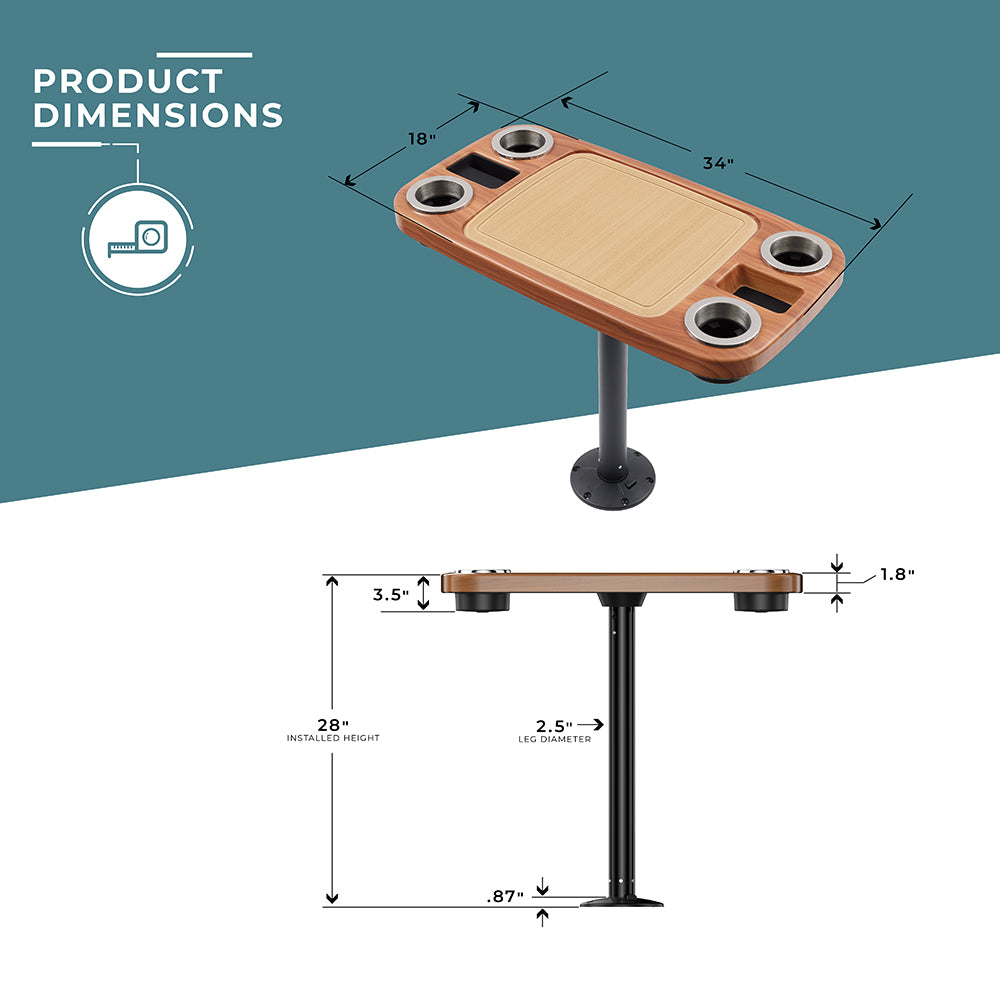 Non-lit Party Boat Table Systems w/ Center Foam Mat