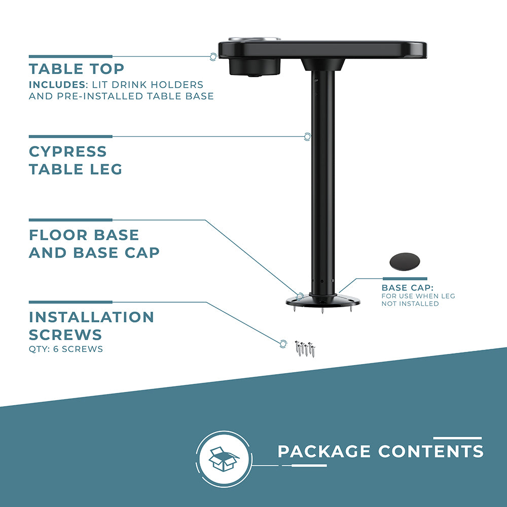 Non-lit Cocktail Boat Table Systems