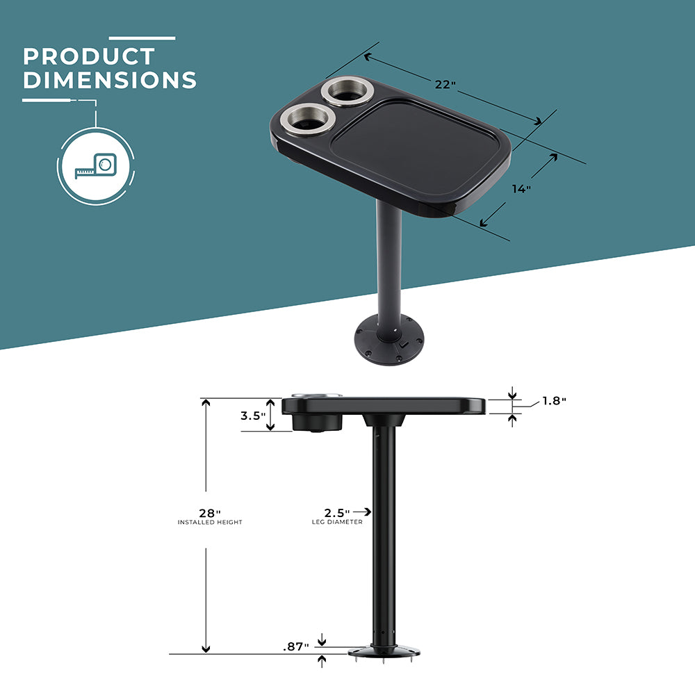 Non-lit Cocktail Boat Table Systems