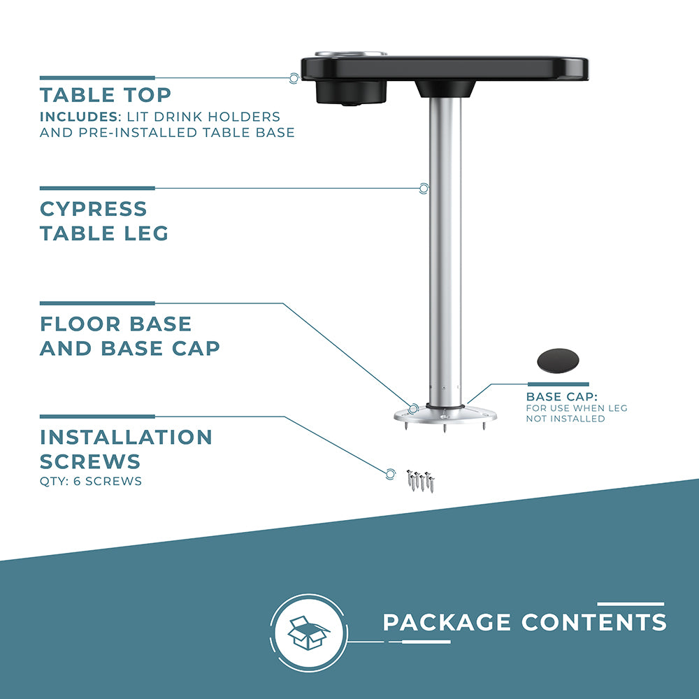 Non-lit Cocktail Boat Table Systems