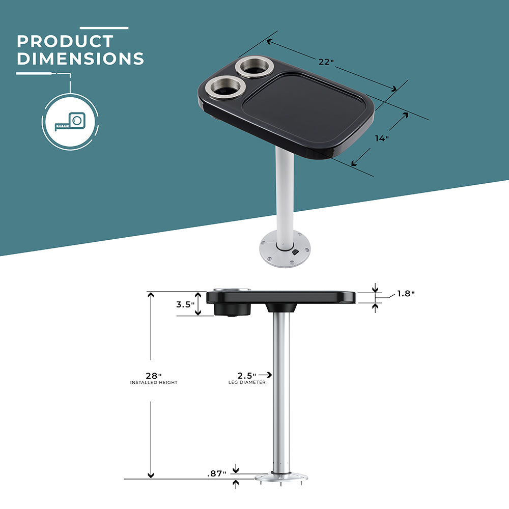 Non-lit Cocktail Boat Table Systems