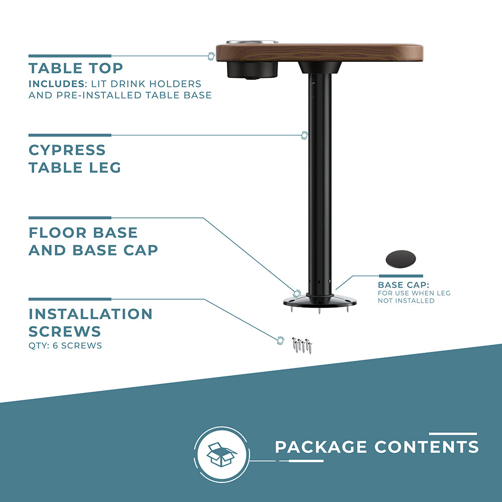 Non-lit Cocktail Boat Table Systems