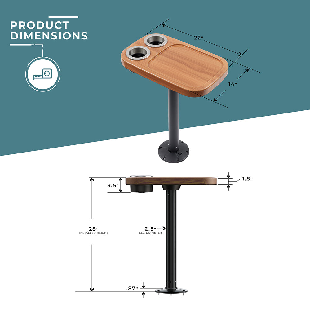 Non-lit Cocktail Boat Table Systems