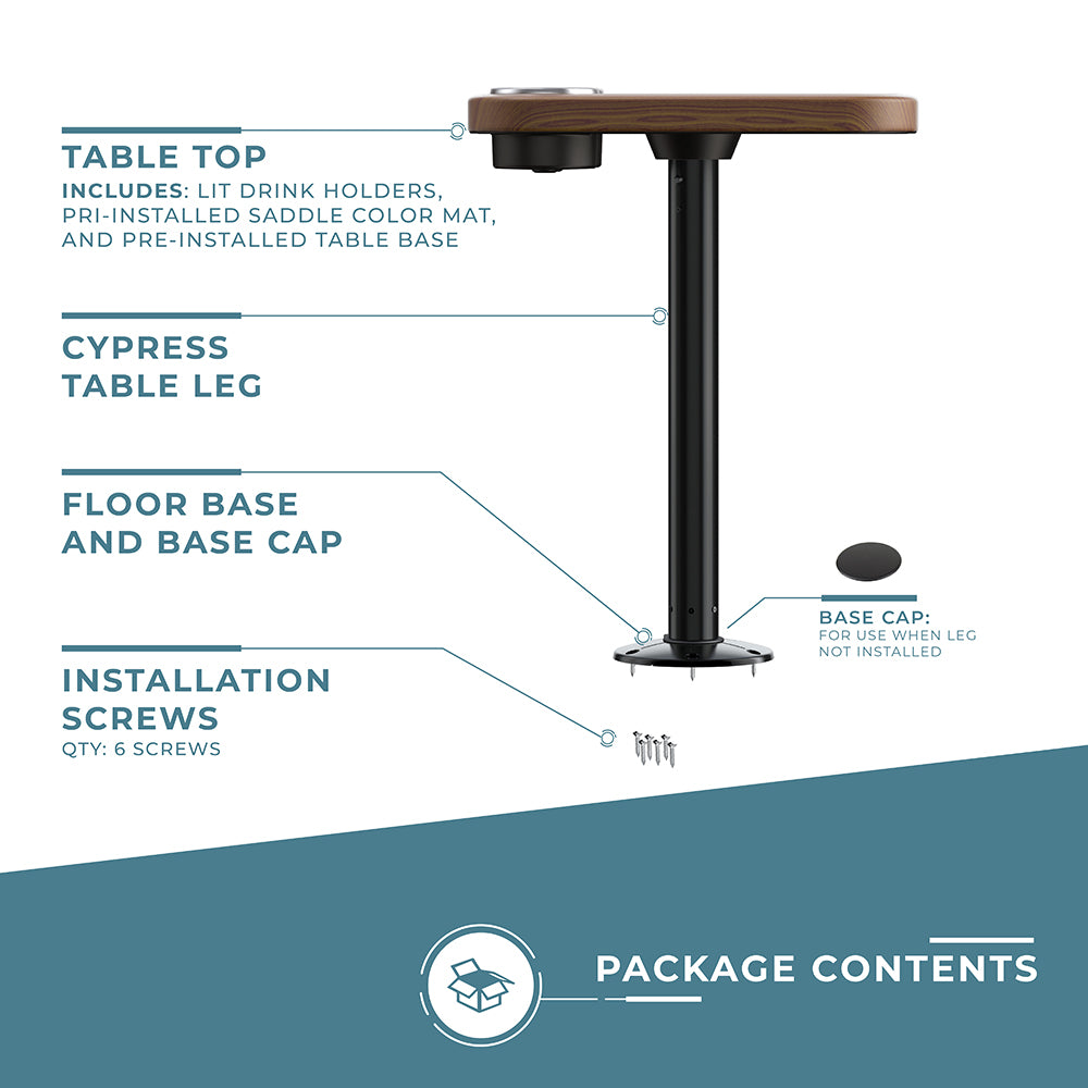 Non-lit Cocktail Boat Table Systems w/ Center Foam Mat