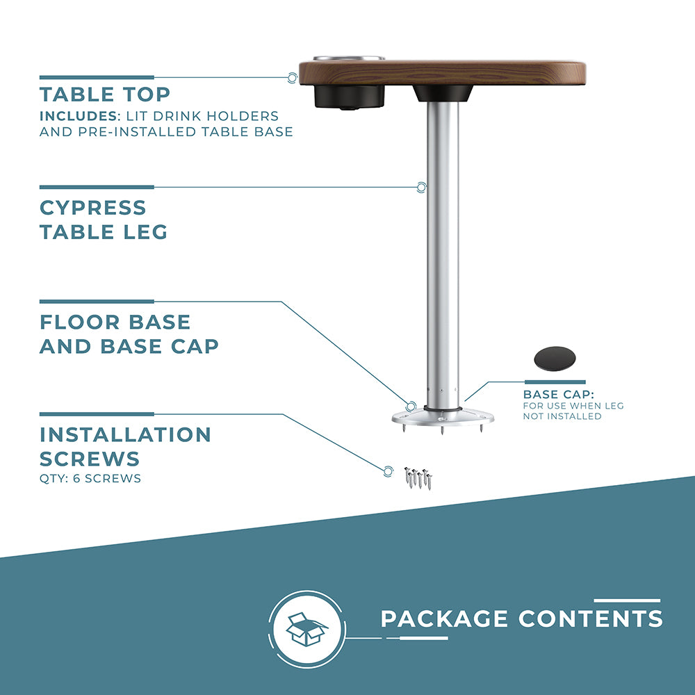 Non-lit Cocktail Boat Table Systems