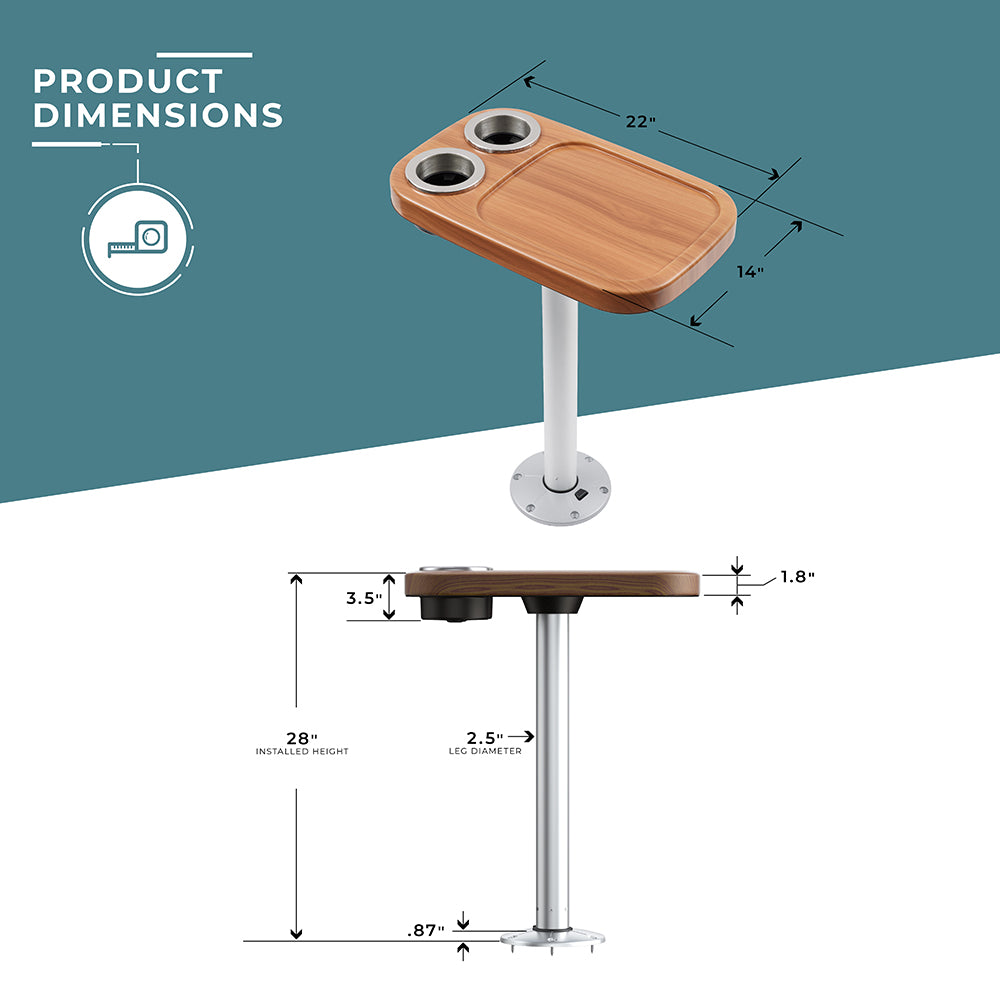 Non-lit Cocktail Boat Table Systems