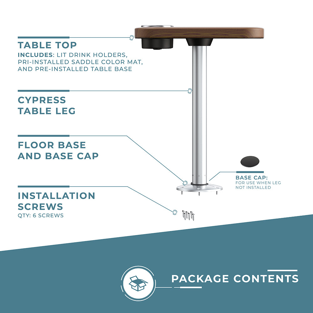 Non-lit Cocktail Boat Table Systems w/ Center Foam Mat