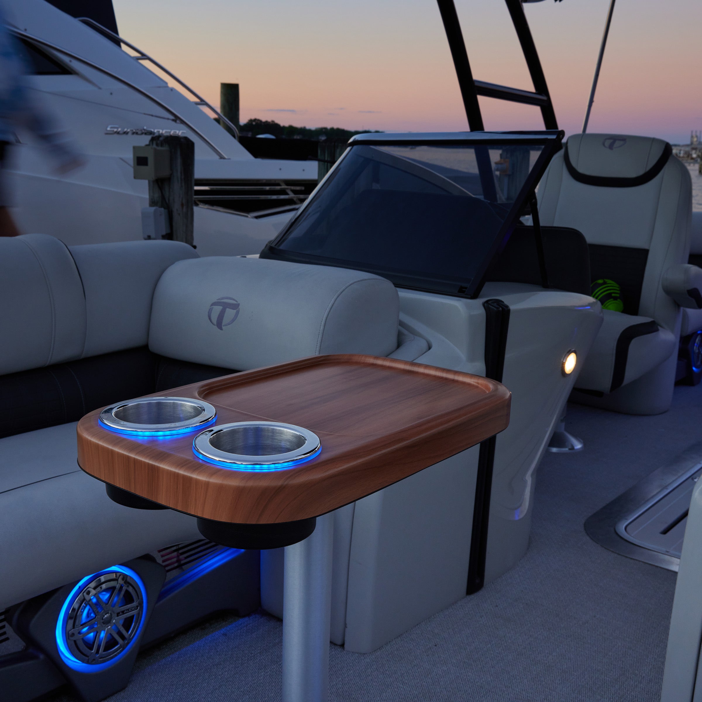 Battery Powered LED Lit Cocktail Boat Table