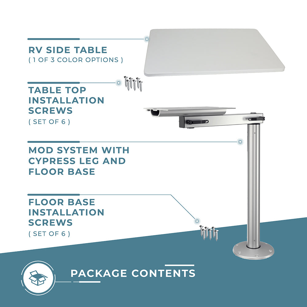 RV Side Table with MOD and Cypress Leg System