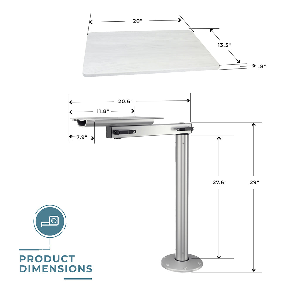 RV Side Table with MOD and Cypress Leg System