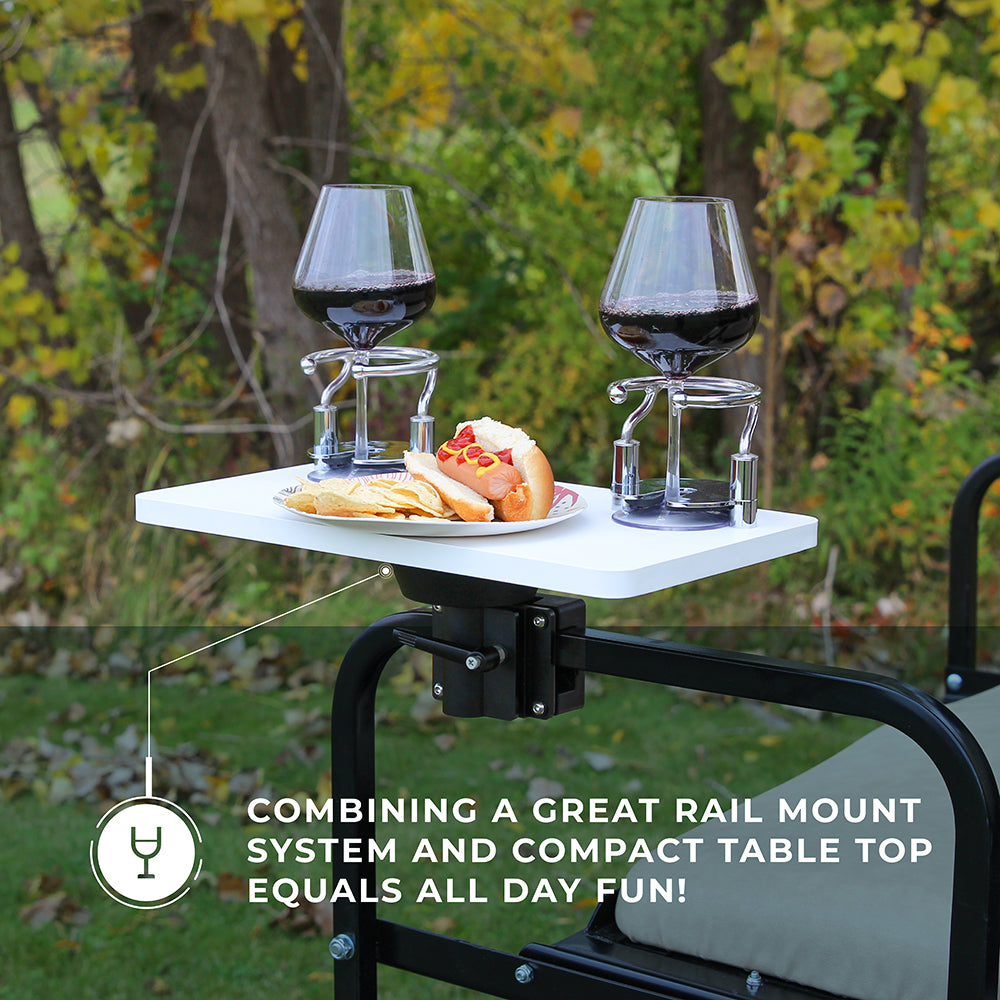 Non-Lit Fence Golf Cart Table & Rail Mount Table Base System