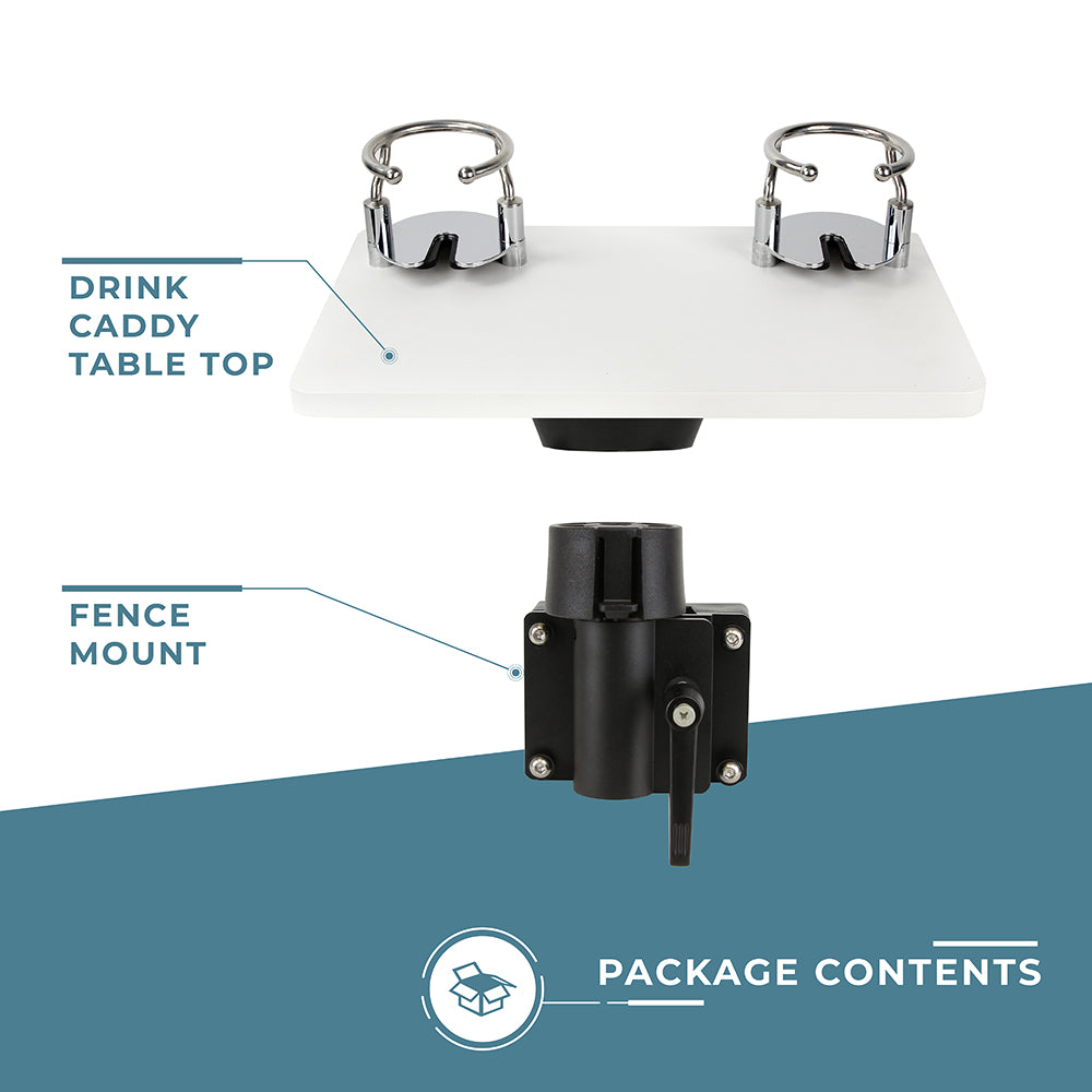 Non-Lit Fence Boat Table & Rail Mount Table Base System