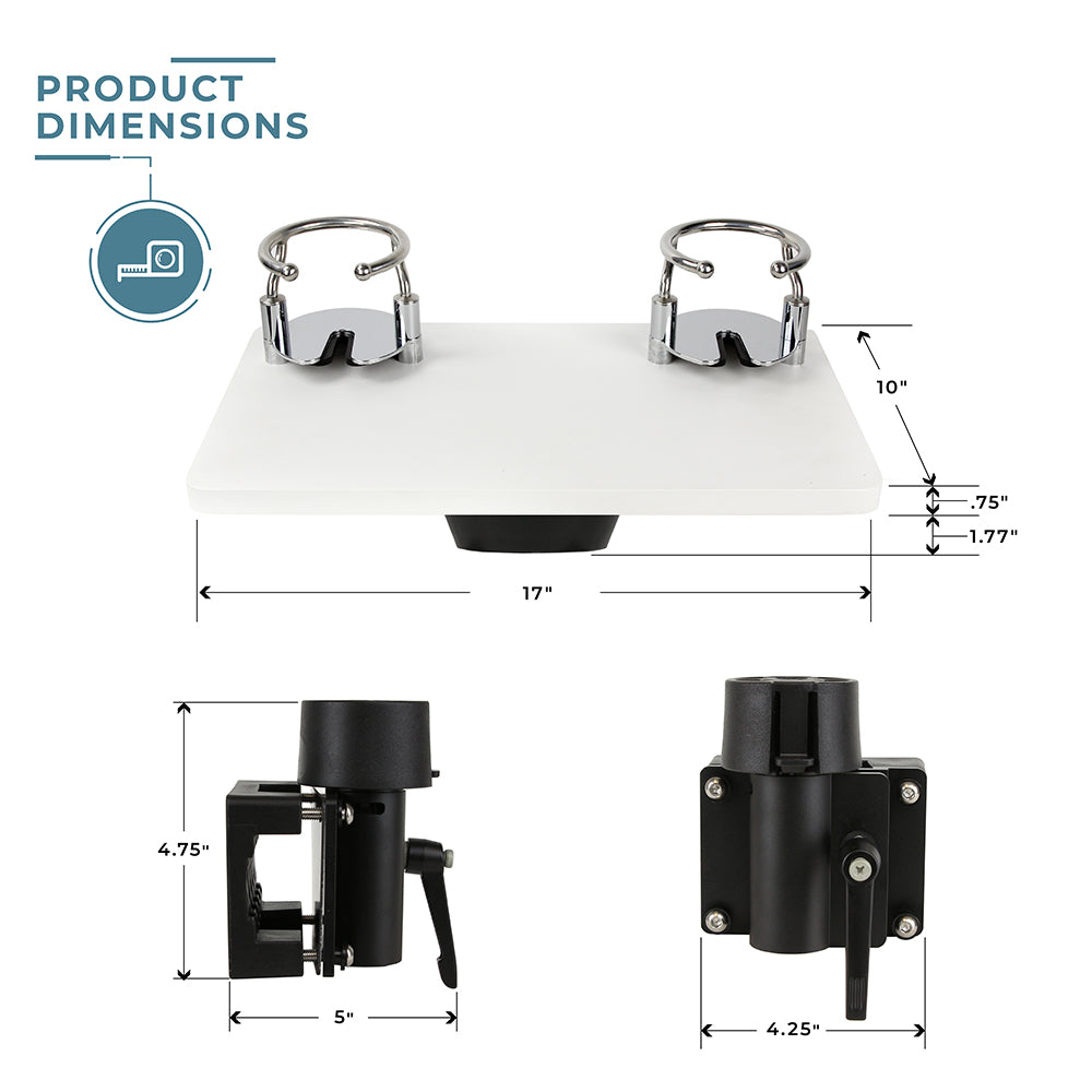 Non-Lit Fence Boat Table & Rail Mount Table Base System