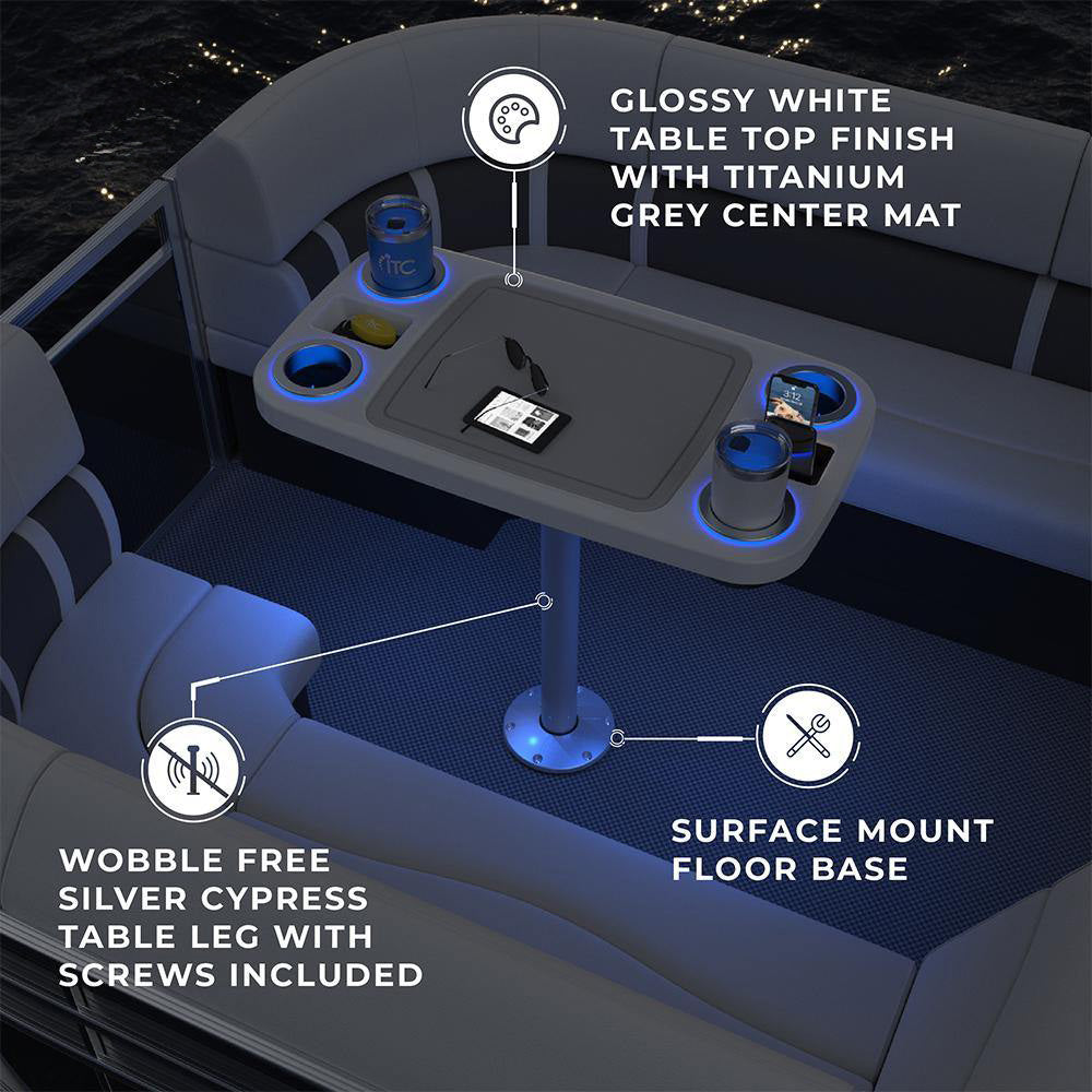 Battery Powered LED Lit Party Boat Table Systems w/ Center Foam Mat