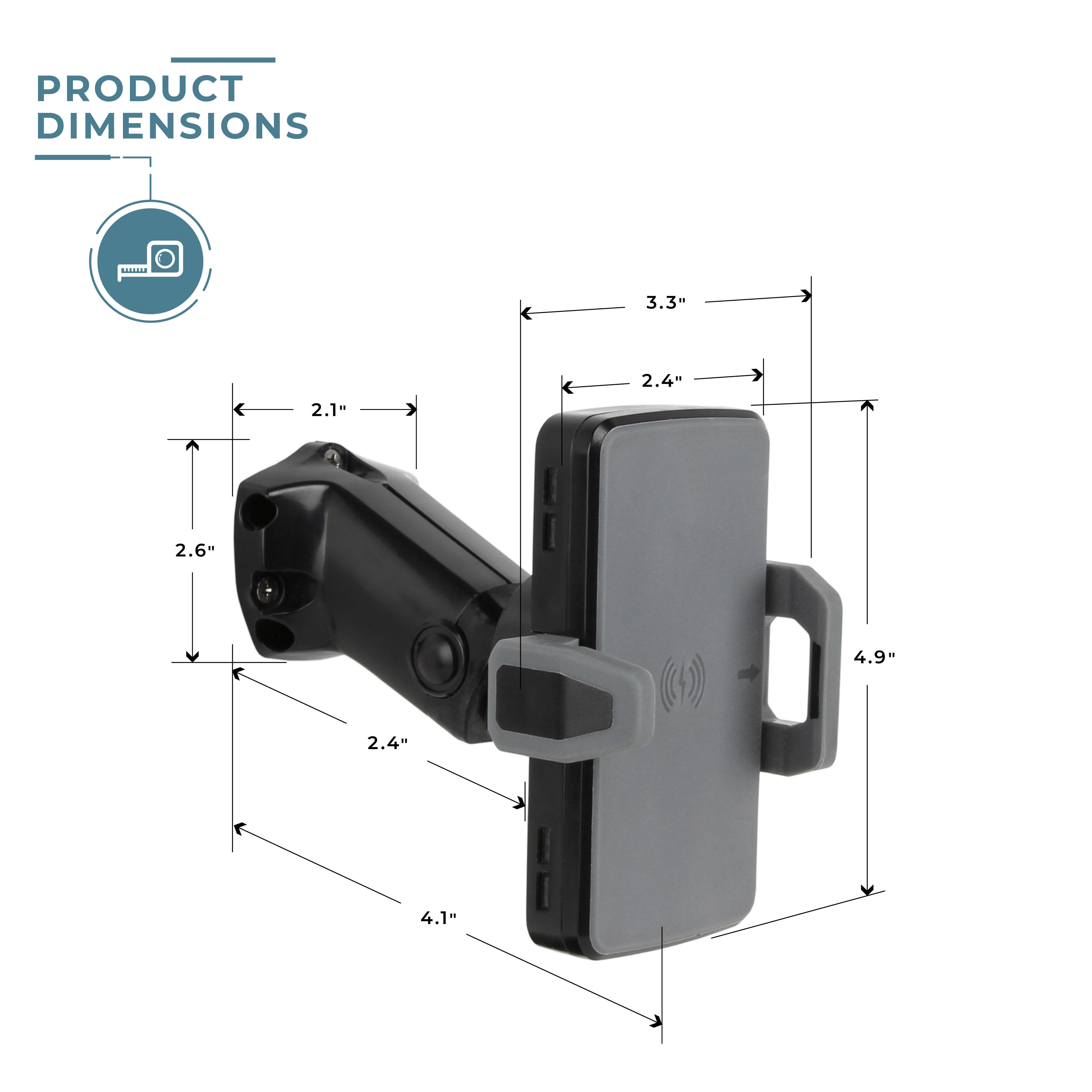 Articulating Wireless and USB Charging Phone Holder
