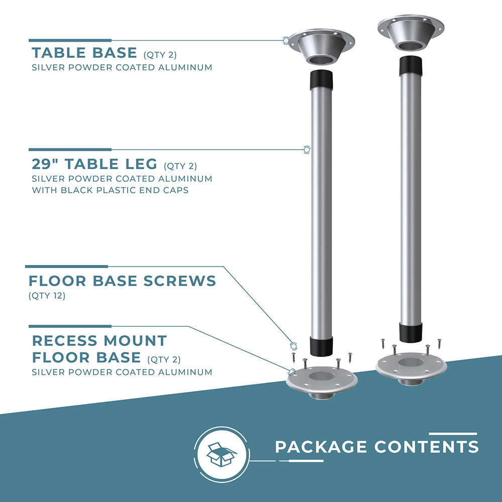 SurFit™ Table Leg Kit - Recessed Mount - Two Pack
