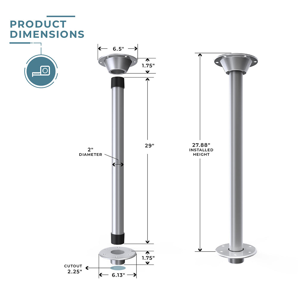 SurFit™ Table Leg Kit - Recessed Mount - Two Pack