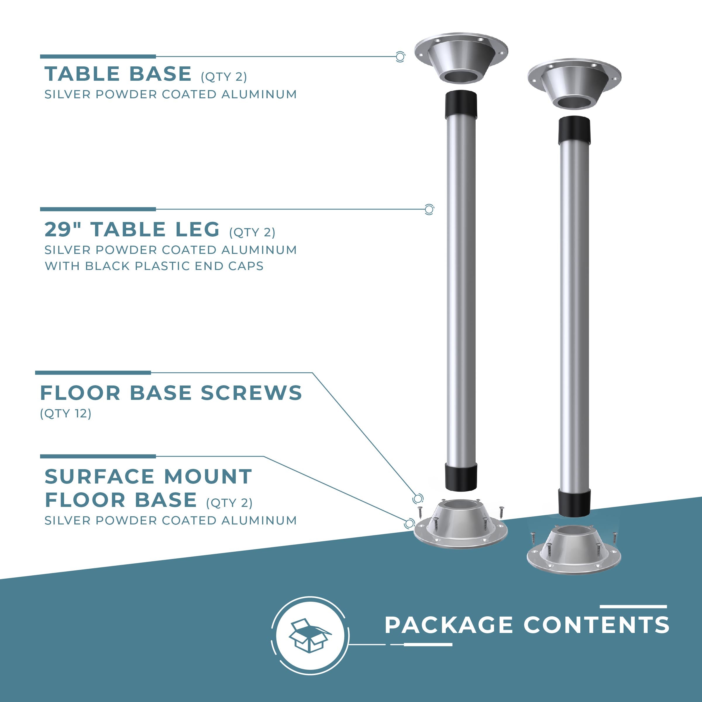 SurFit™ Table Leg Kit - Surface Mount - Two Pack - 29"
