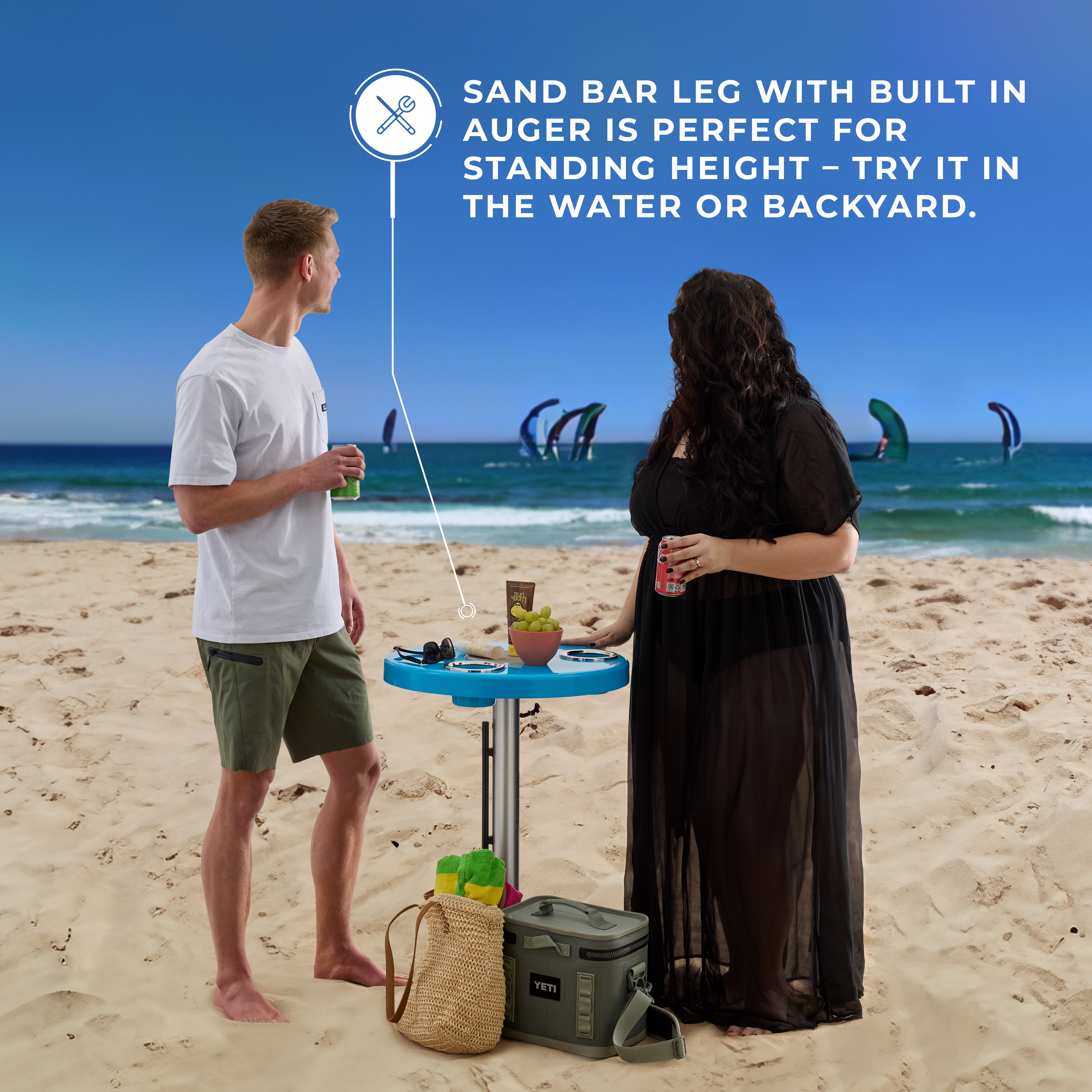 Beach Table w/ Sand Bar Table Leg