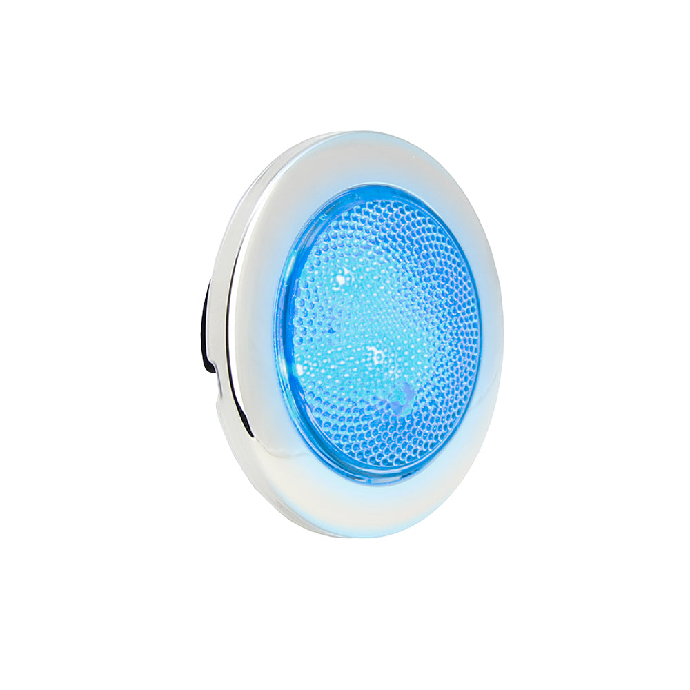 Boat & RV LED Push Lens Switch Courtesy Light Stainless Steel with Blue Light - 69331SS-3-BL-SR | ITC SHOP NOW