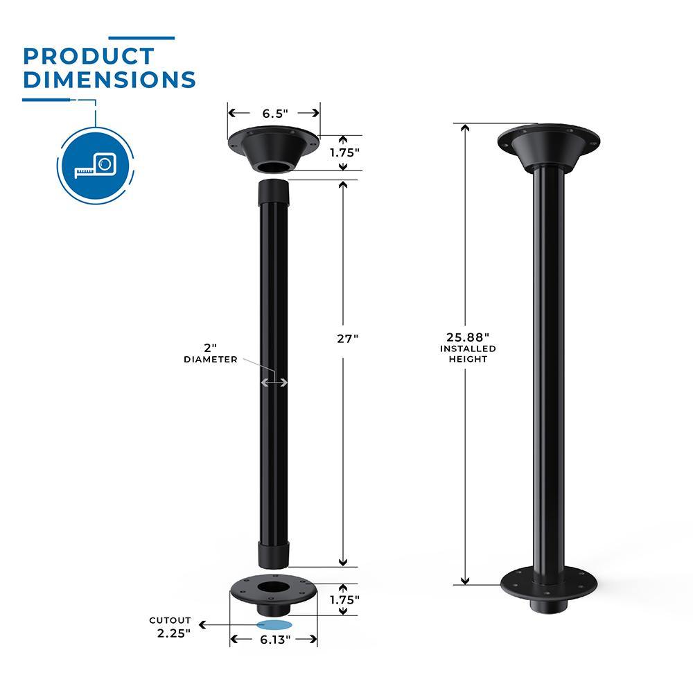 Surfit™ Table Leg Kit - Recessed Mount - Single Pack - 27" - ITC SHOP NOW