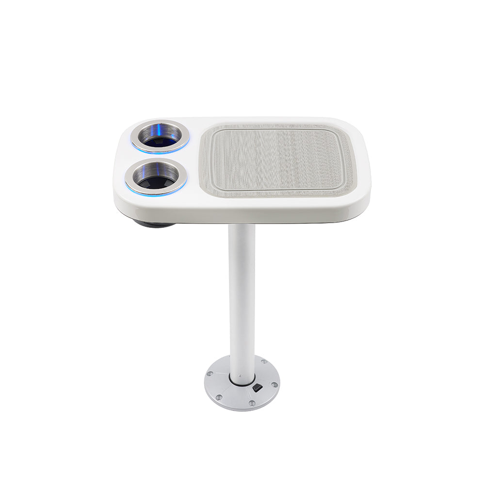 Battery Powered LED Lit Cocktail Boat Table w/ Center Foam Mat