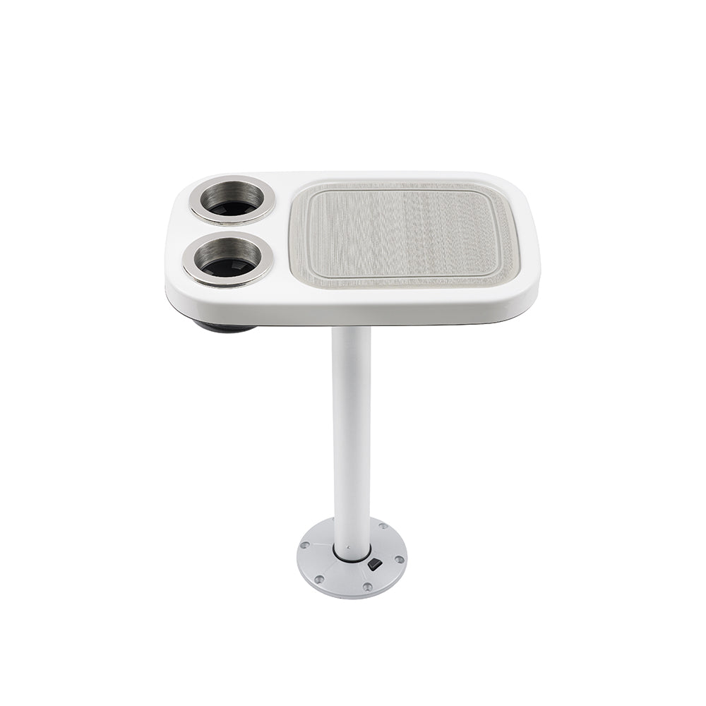 Glossy White - Non-lit Cocktail Boat Table Systems w/ Center Foam Mat