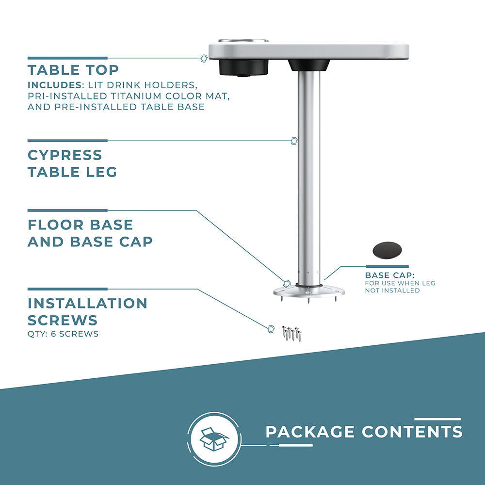 Glossy White - Unlit Cocktail Boat Table Systems w/ Center Foam Mat | ITC SHOP NOW