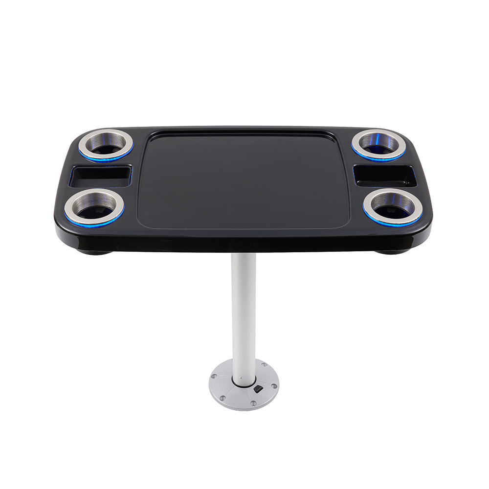 Glossy Black - Battery Powered LED Lit Party Boat Table Systems | ITC Shop Now