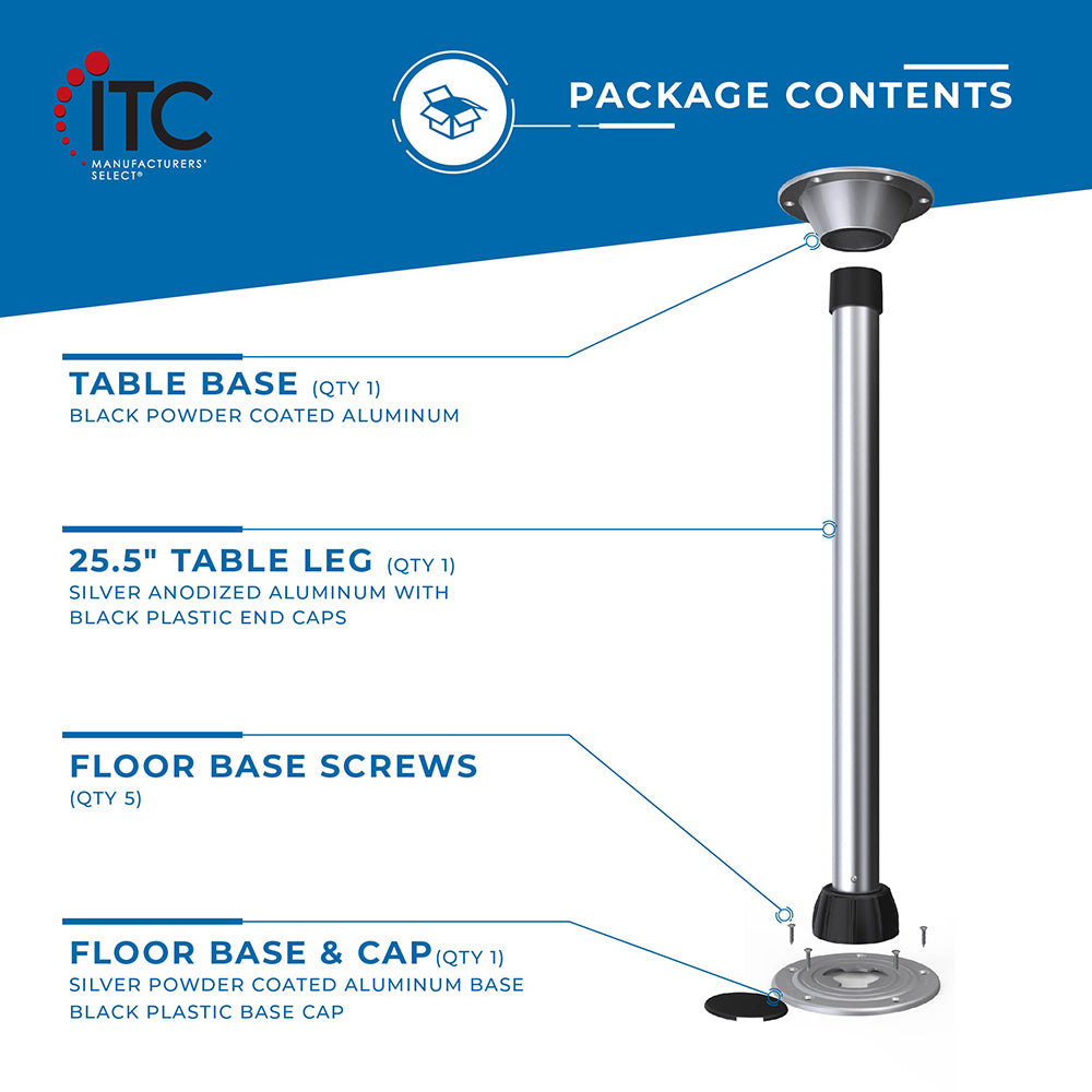 25.5" Sequoia™ III Boat & RV Table Leg Kit | ITC SHOP NOW