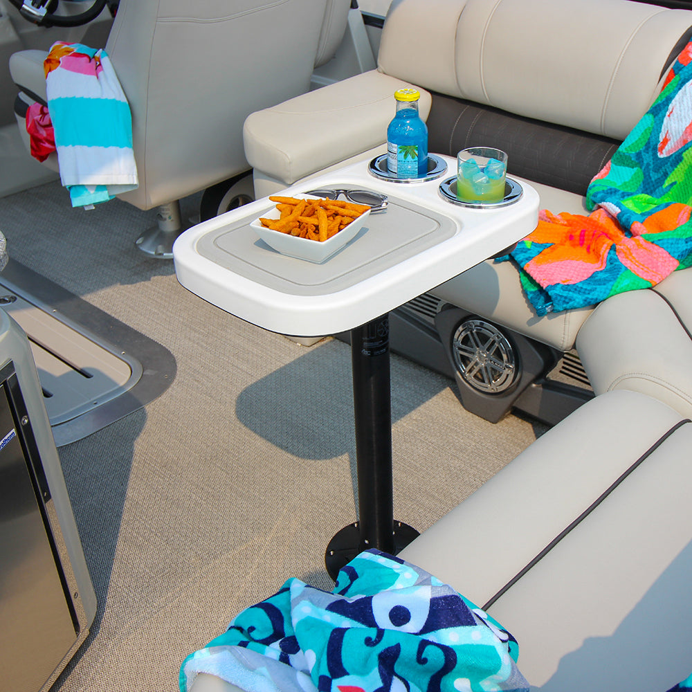 Glossy White - Unlit Cocktail Boat Table Systems w/ Center Foam Mat | ITC SHOP NOW
