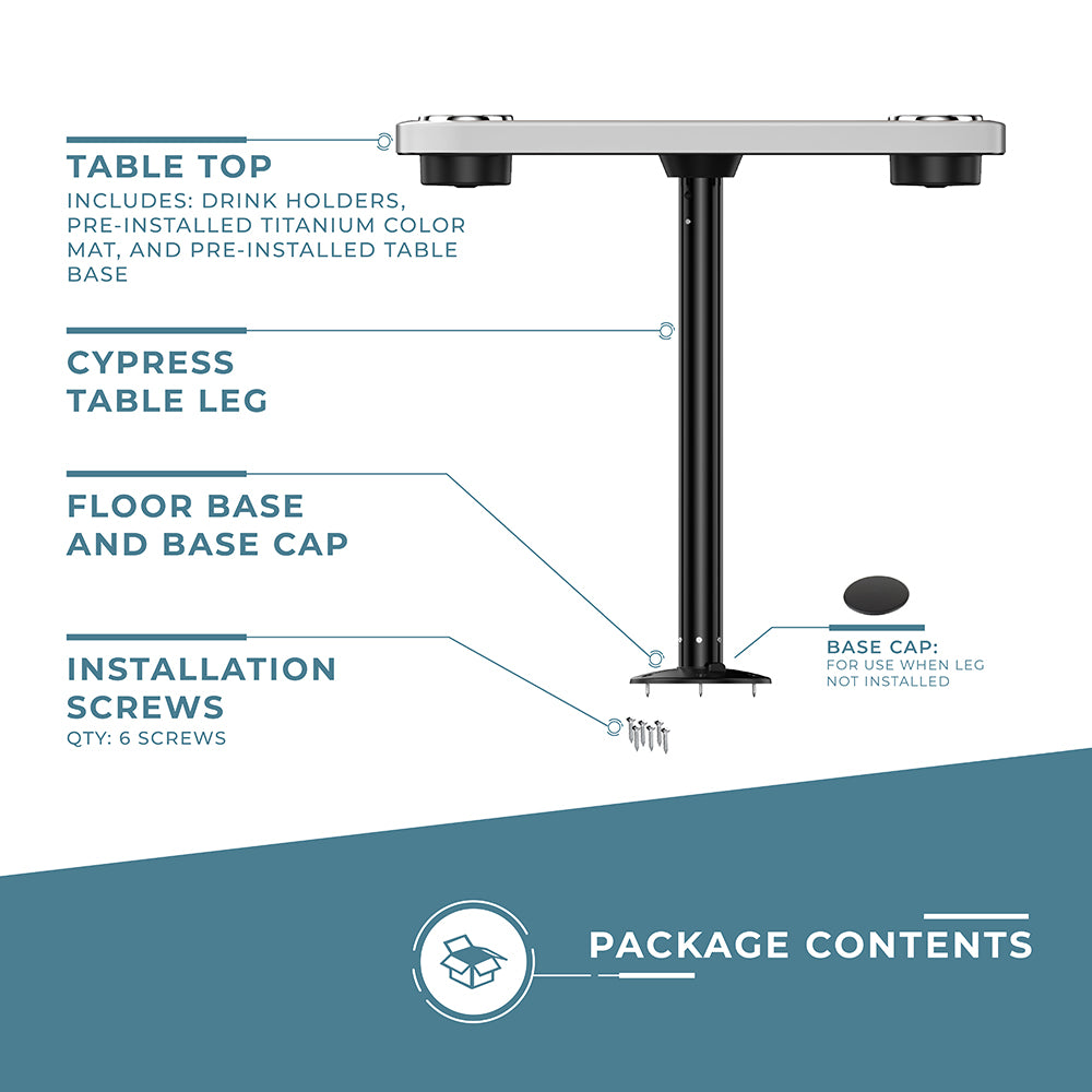 Glossy White Non-lit Boat Table Systems w/ Center Foam Mat - ITC SHOP NOW