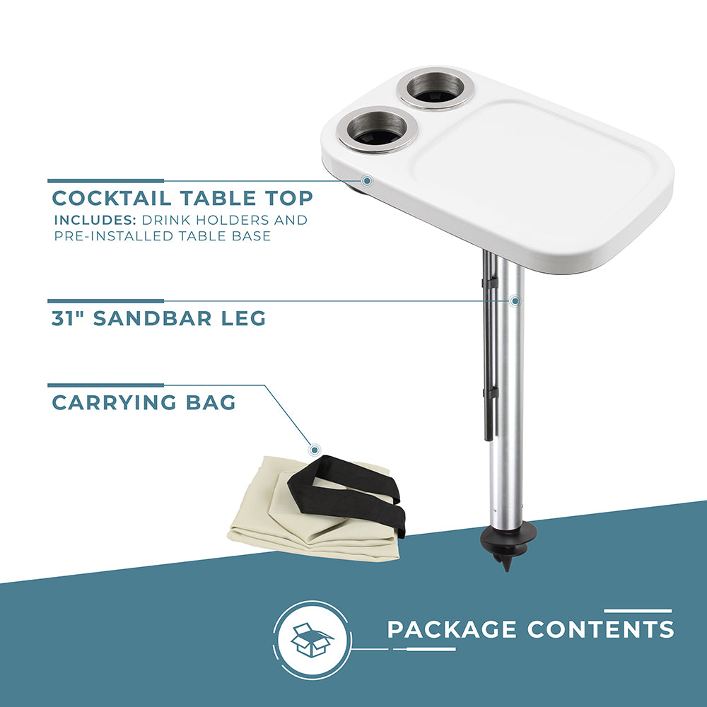 Non-Lit Cocktail Table with Sand Bar Leg