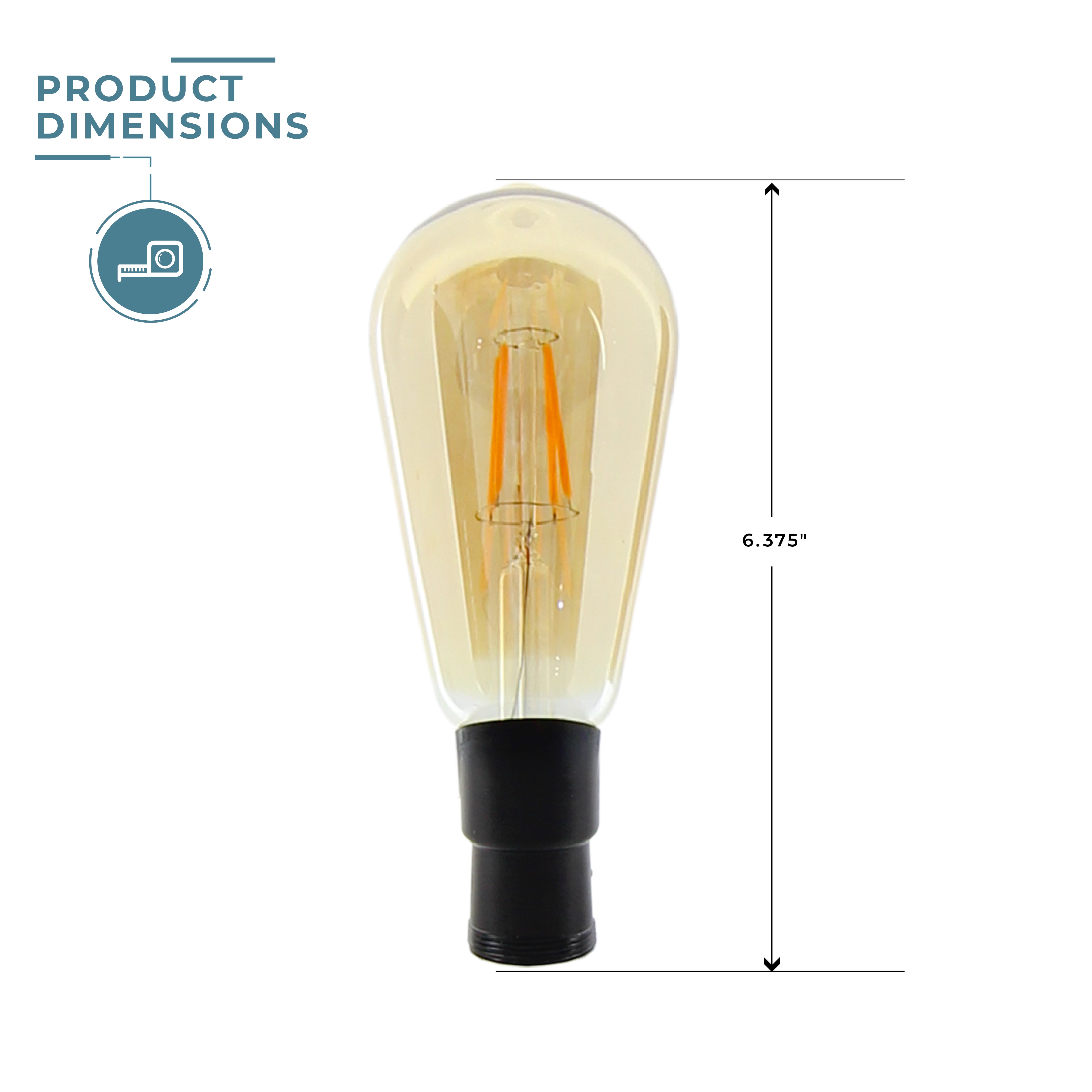 Replacement Pear Shaped Filament Bulb - Two Pack