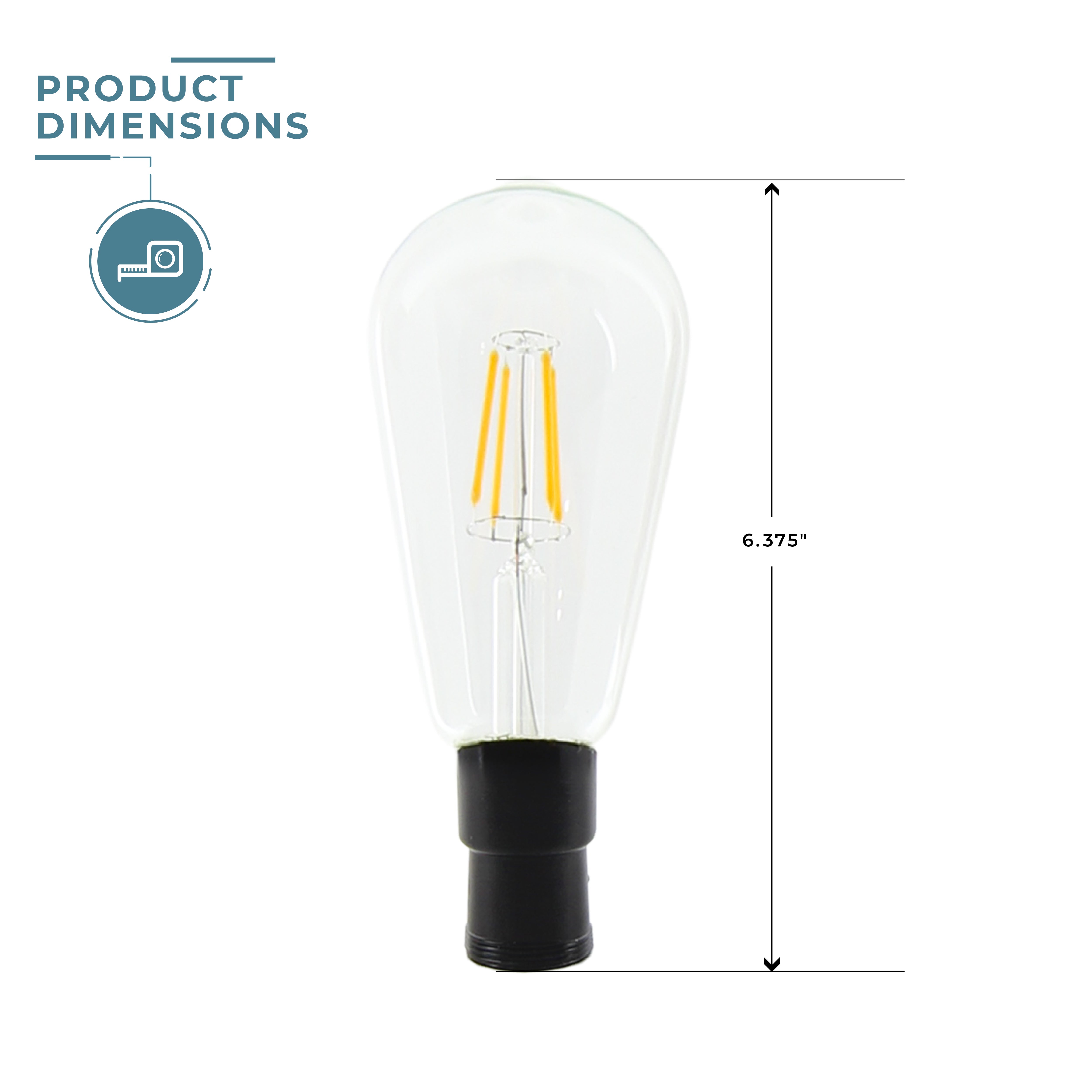 Replacement Pear Shaped Filament Bulb - Two Pack
