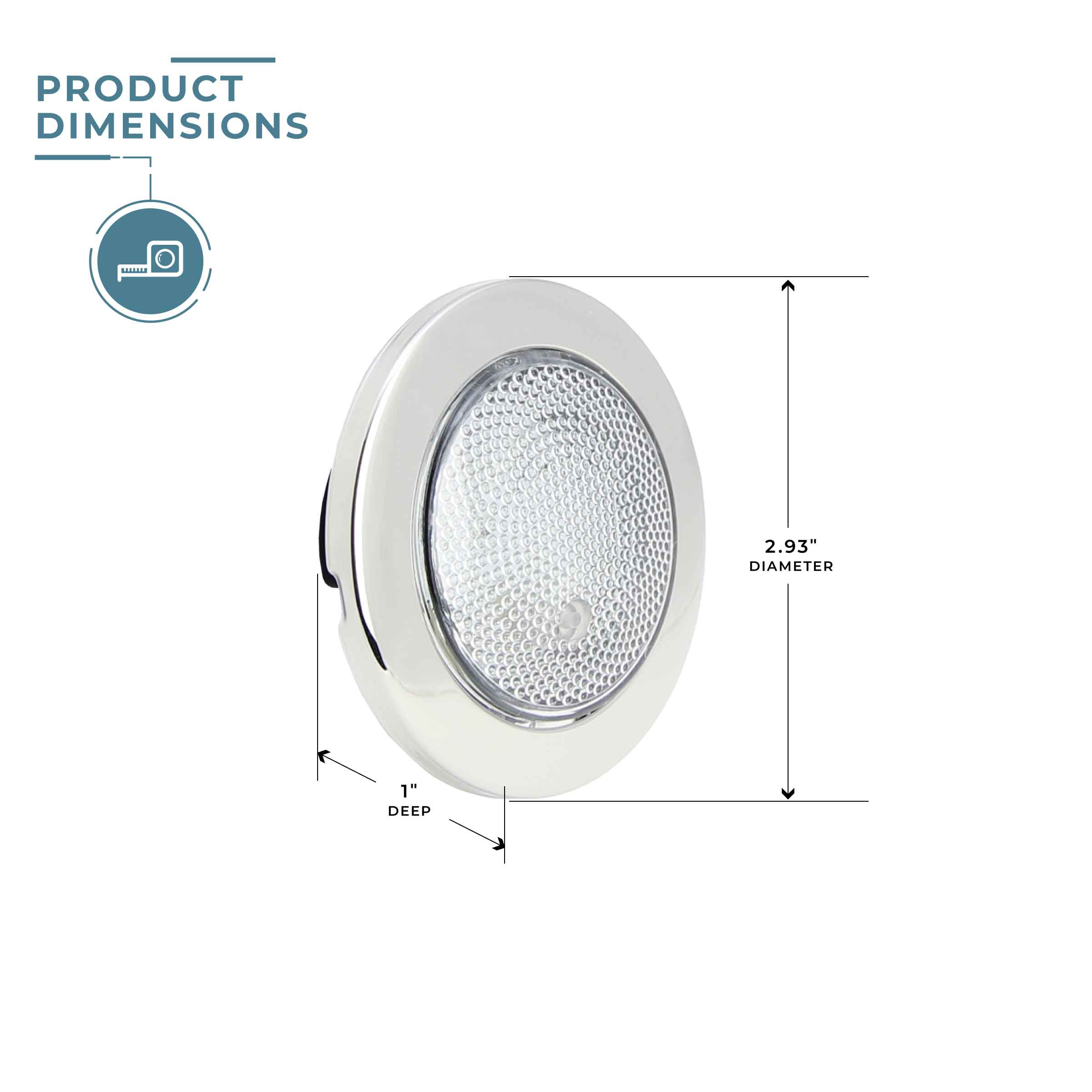 Boat & RV LED Push Lens Switch Courtesy Light