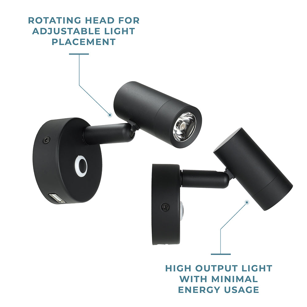 View™ LED Reading Light with USB Charging