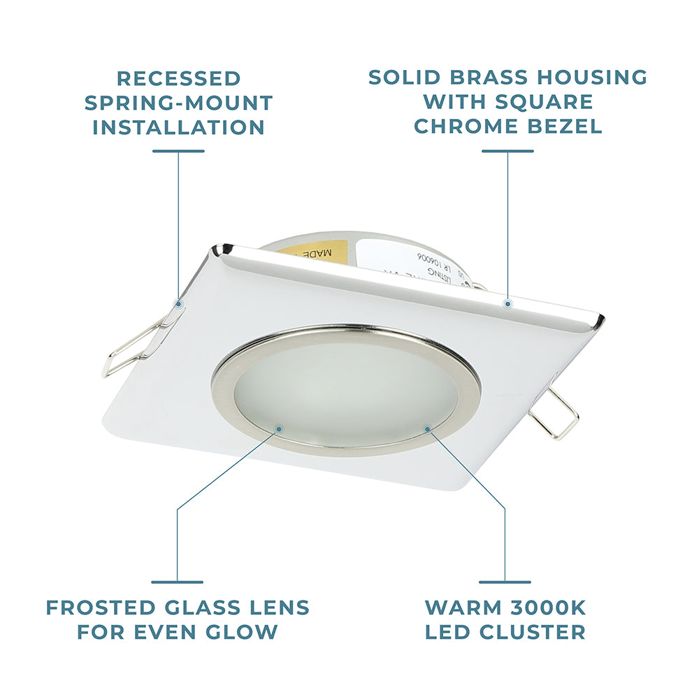Décor™ LED Cluster Overhead Square Chrome Bezel