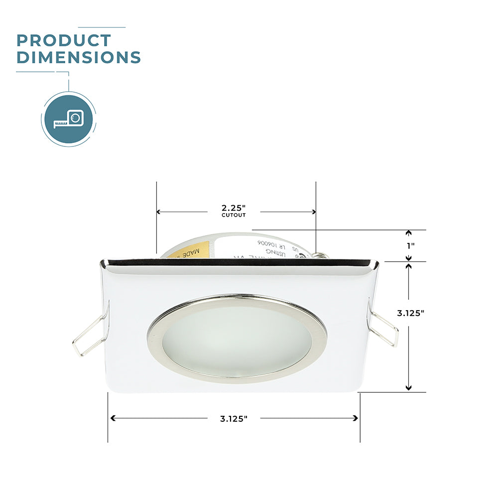 Décor™ LED Cluster Overhead Square Chrome Bezel