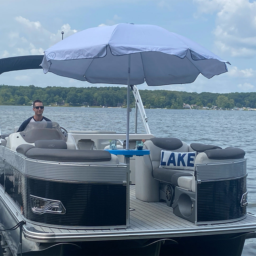 Round Boat Table System with Umbrella