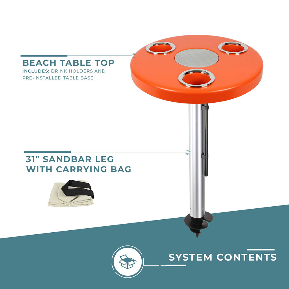 Orange Beach Table w/ Sand Bar Table Leg | ITC Shop Now